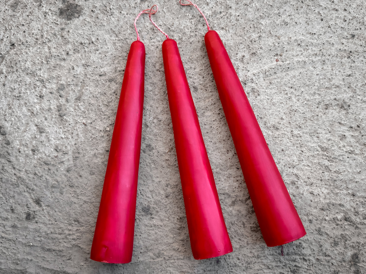 Set of 3 Beeswax Taper Candles