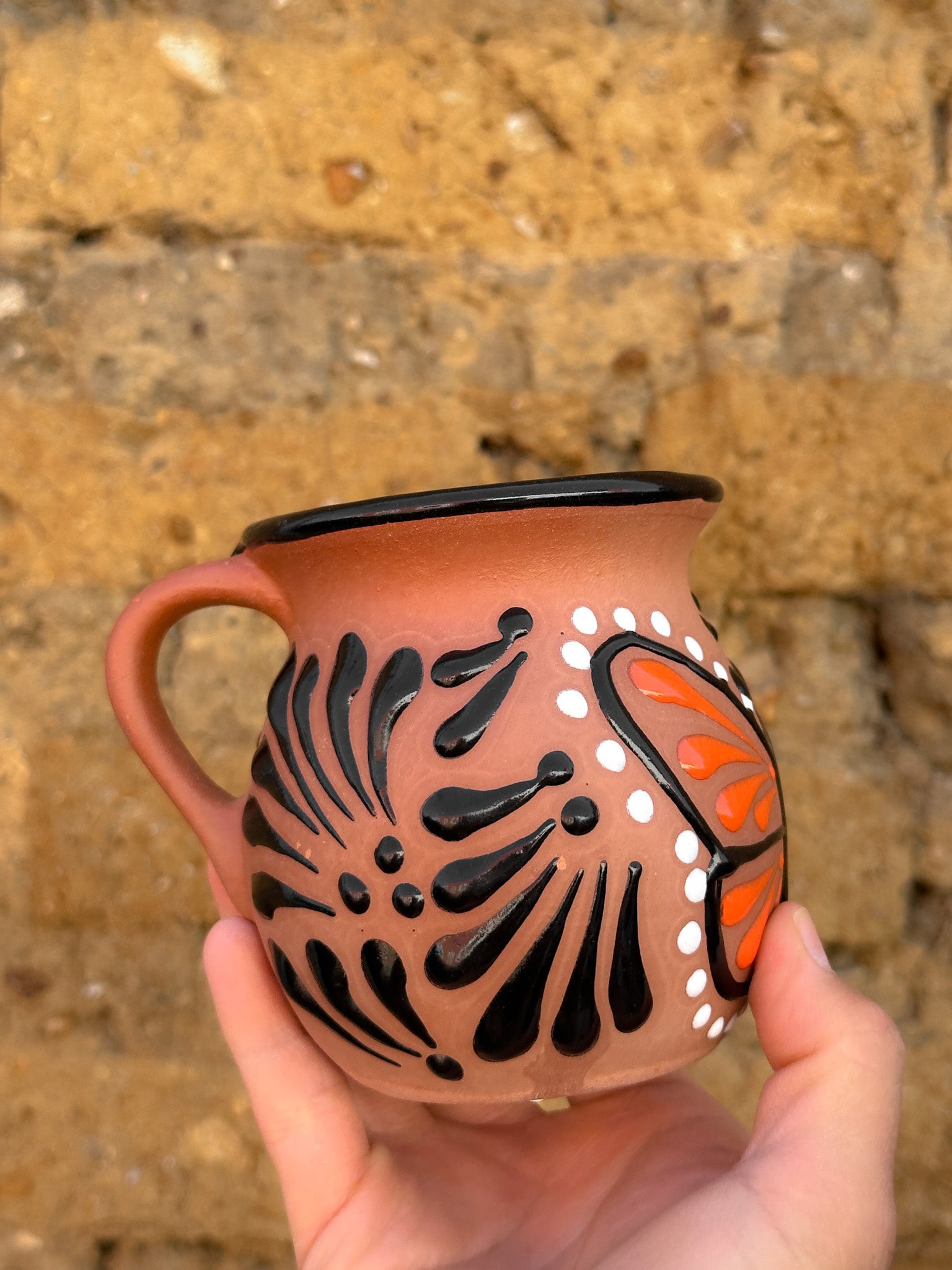 PRE-ORDER Brown Butterfly Monarch Jarrito Mug (SHIPS IN APPROX. 6-12 WEEKS)