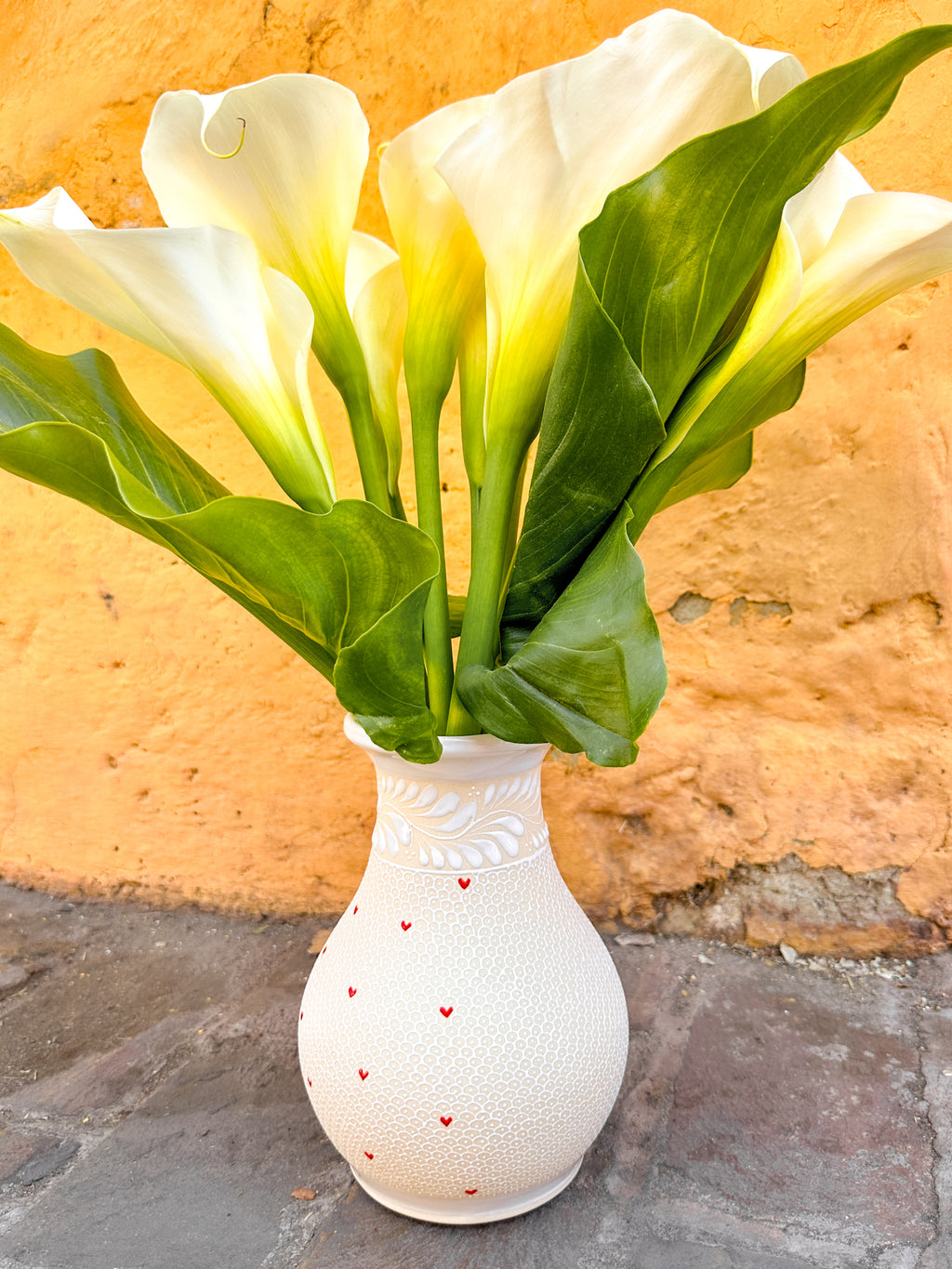 PRE-ORDER Andrea Flower Vase (Half Hearts - Half White) (SHIPS IN APPROX. 6-12 WEEKS)