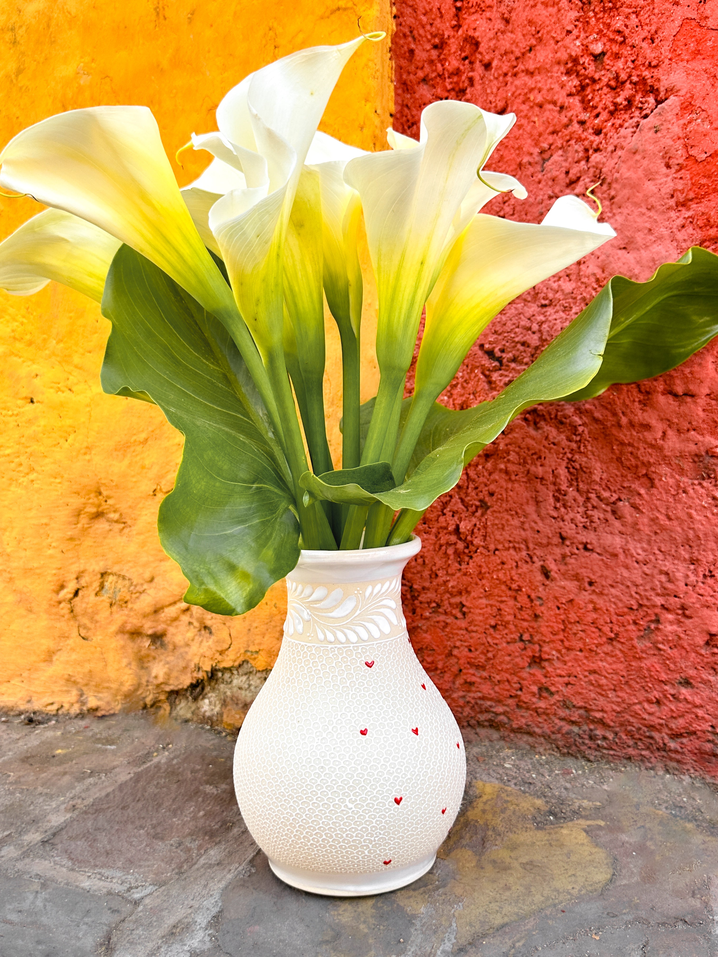 PRE-ORDER Andrea Flower Vase (Half Hearts - Half White) (SHIPS IN APPROX. 6-12 WEEKS)