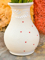 PRE-ORDER Andrea Flower Vase (Half Hearts - Half White) (SHIPS IN APPROX. 6-12 WEEKS)