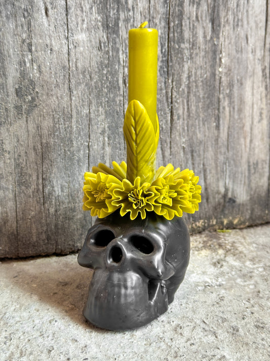 Adela Skull Beeswax Candle