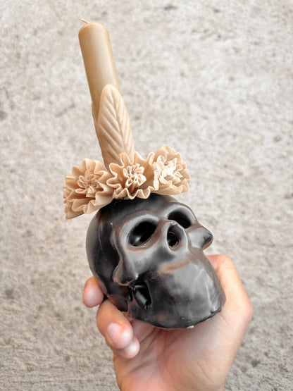 Adela Skull Beeswax Candle