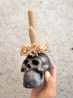 Vela de cera de abejas con calavera de Adela