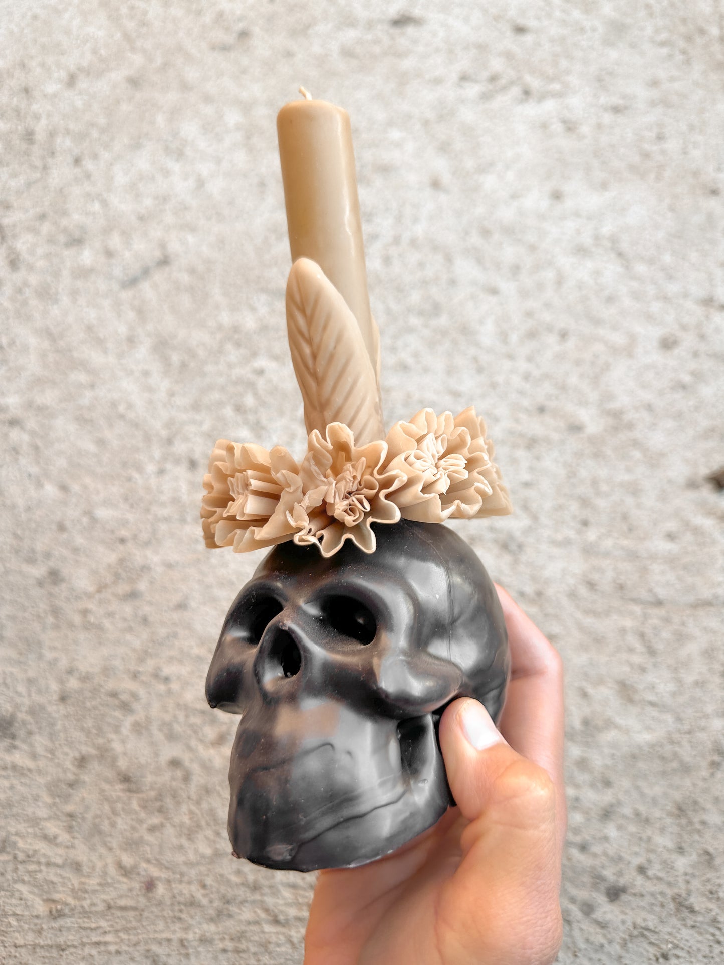 Adela Skull Beeswax Candle