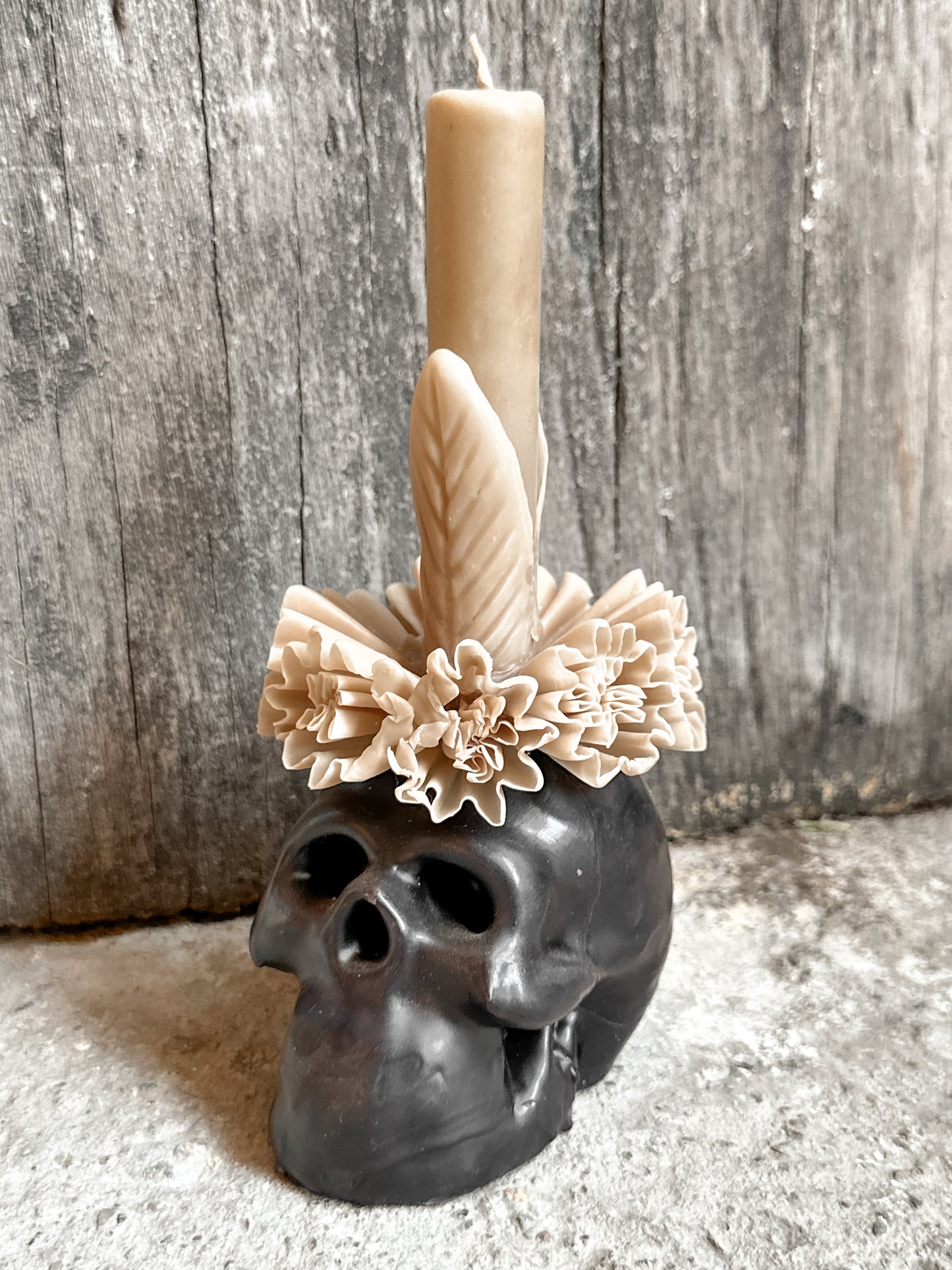 Adela Skull Beeswax Candle