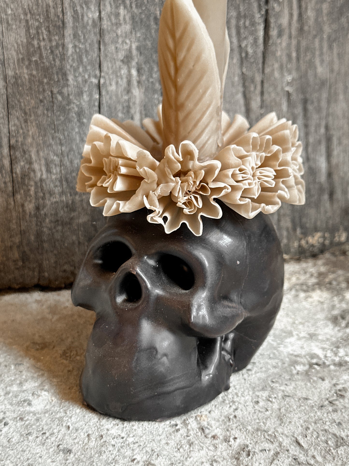 Adela Skull Beeswax Candle