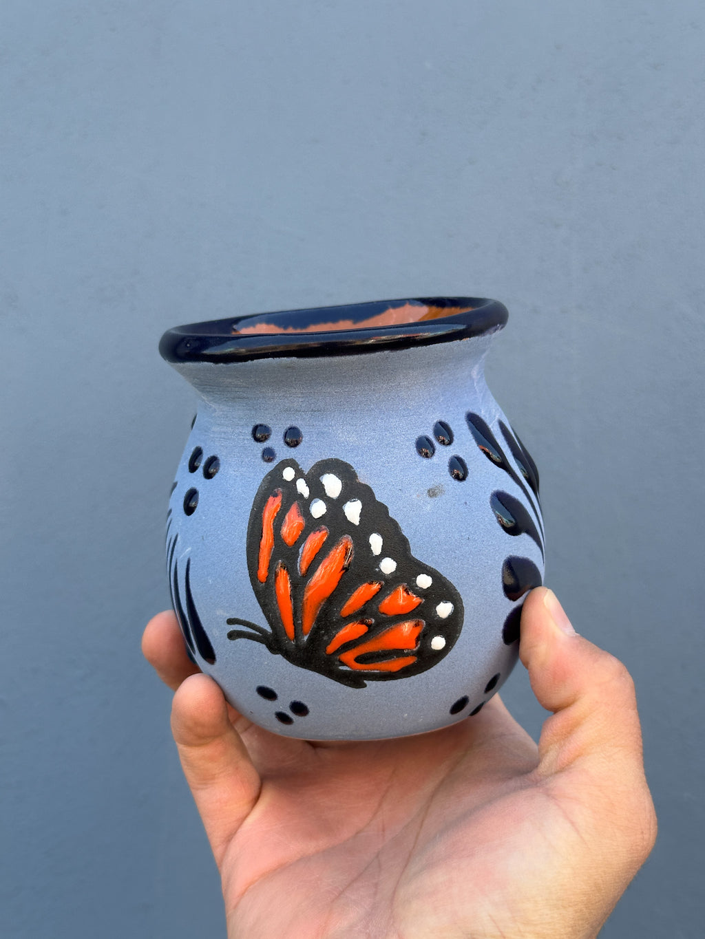 PRE-ORDER Blue Butterfly Monarch Jarrito Mug (SHIPS IN APPROX. 6-12 WEEKS)