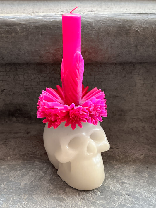 Adela Skull Beeswax Candle