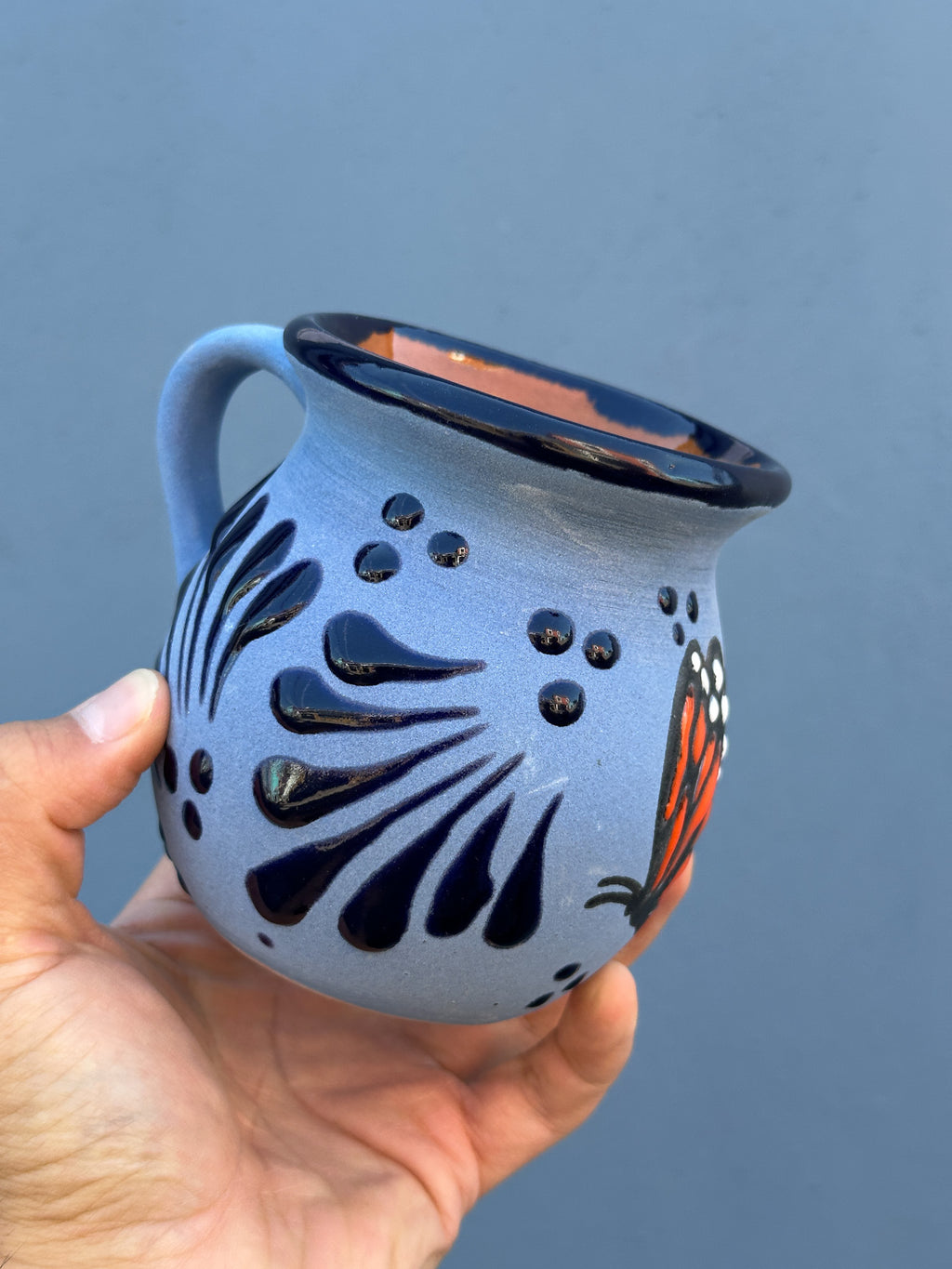 PRE-ORDER Blue Butterfly Monarch Jarrito Mug (SHIPS IN APPROX. 6-12 WEEKS)