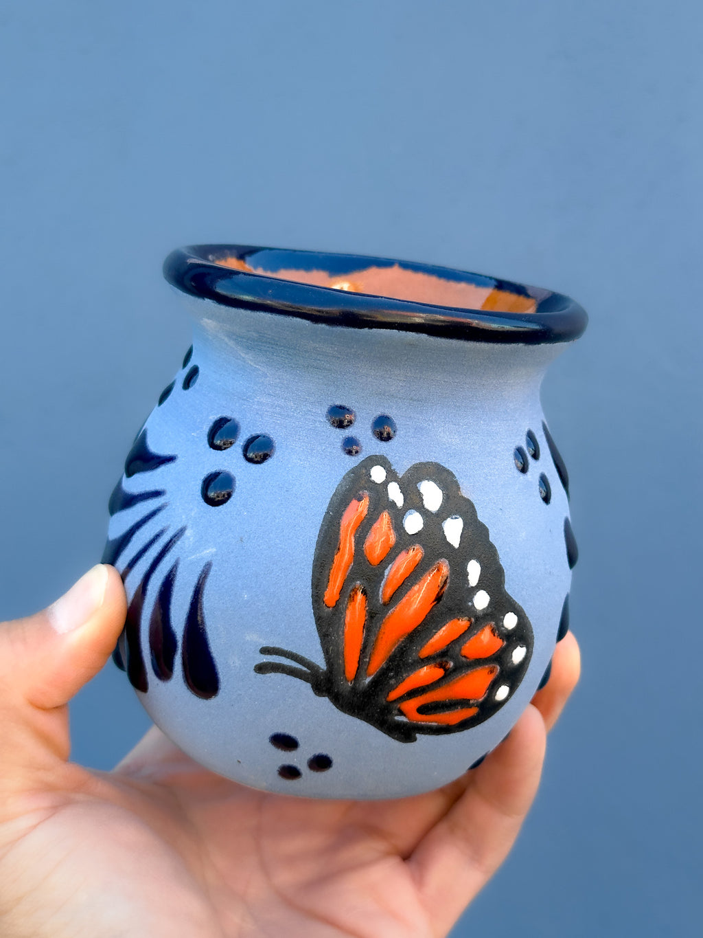 PRE-ORDER Blue Butterfly Monarch Jarrito Mug (SHIPS IN APPROX. 6-12 WEEKS)