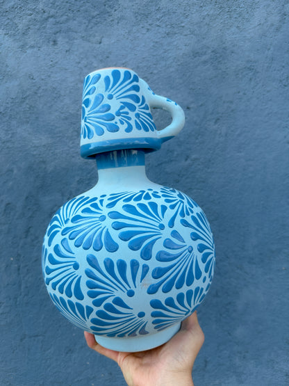 PRE-ORDEN Tarro redondo azul con taza (ENVÍO EN APROX. 14 SEMANAS)