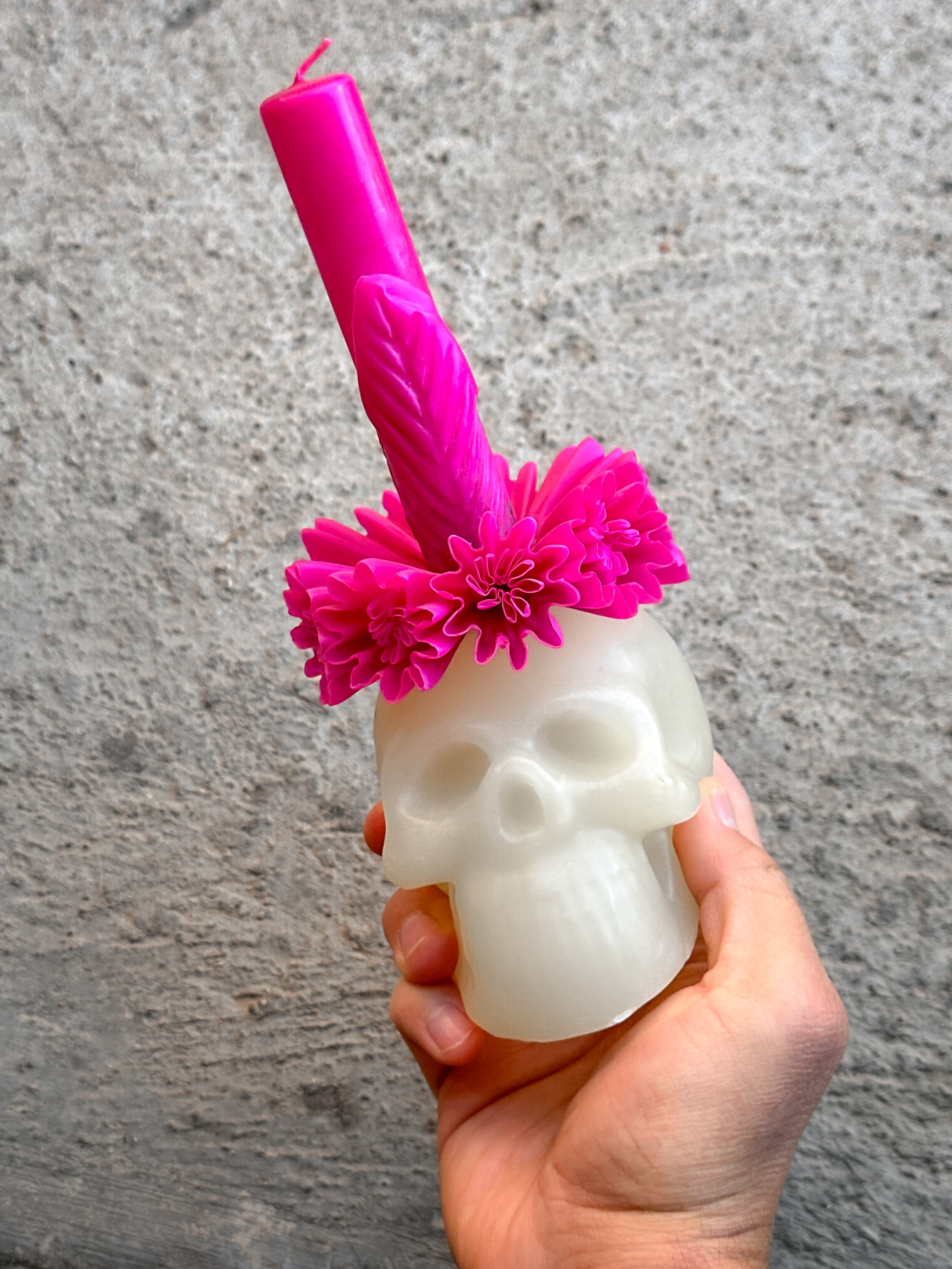 Adela Skull Beeswax Candle