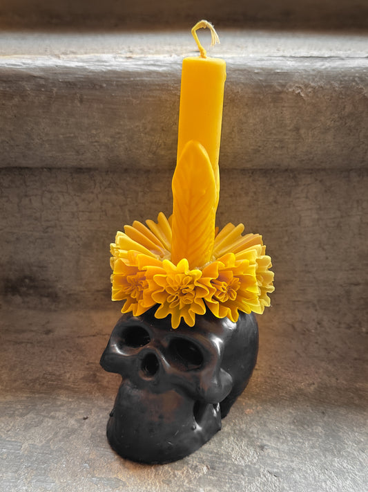 Adela Skull Beeswax Candle