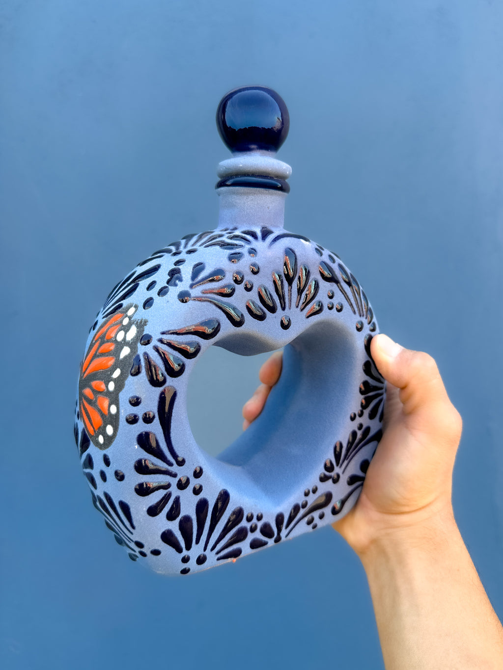 PRE-ORDER Blue Butterfly Monarch Liquor Decanter (SHIPS IN APPROX. 6-12 WEEKS)