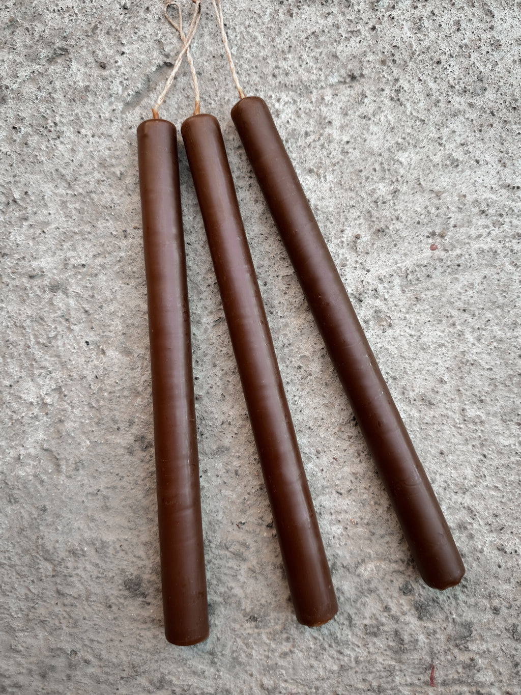 Juego de 3 velas cónicas de cera de abejas