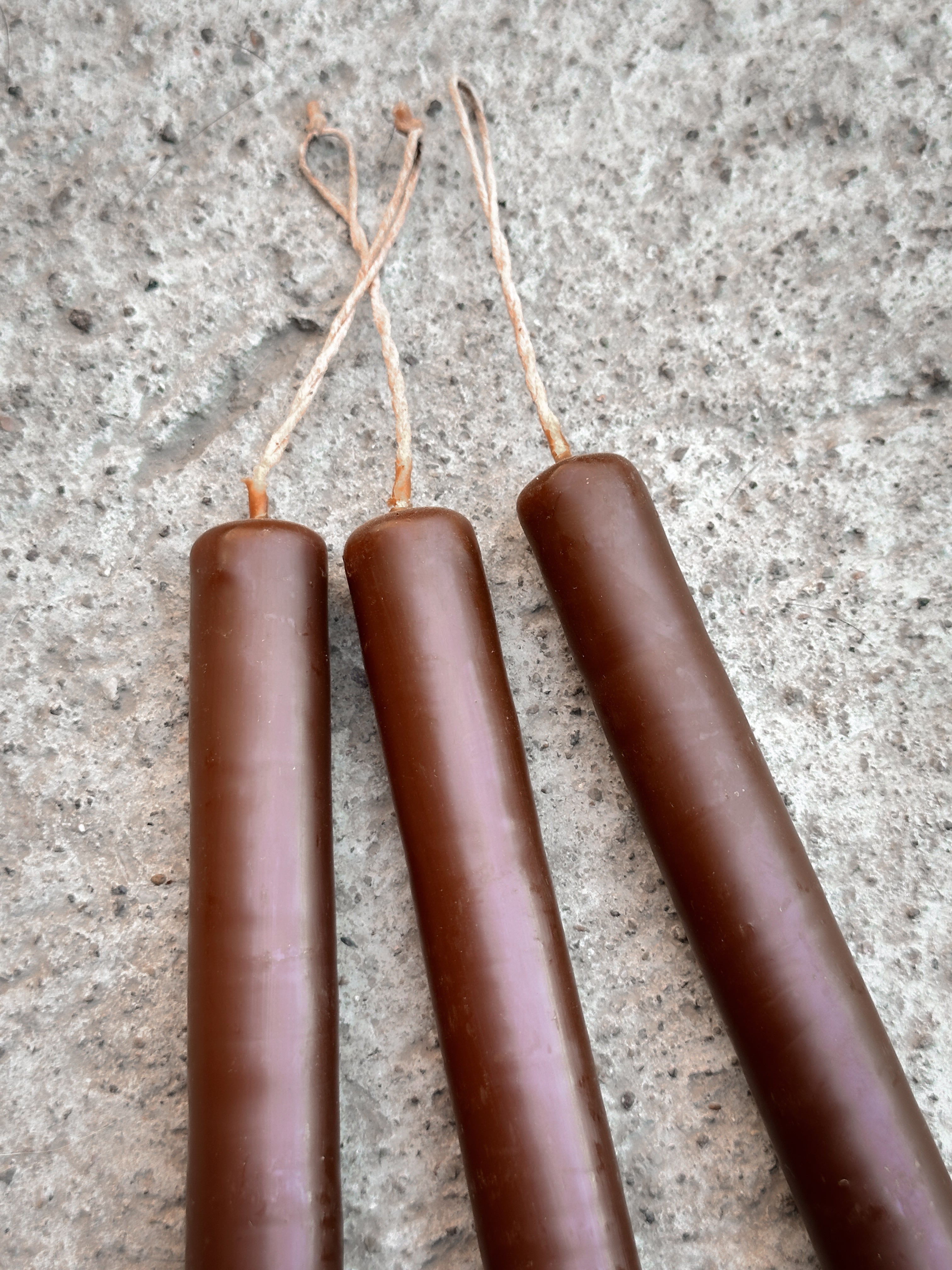 Set of 3 Beeswax Taper Candles