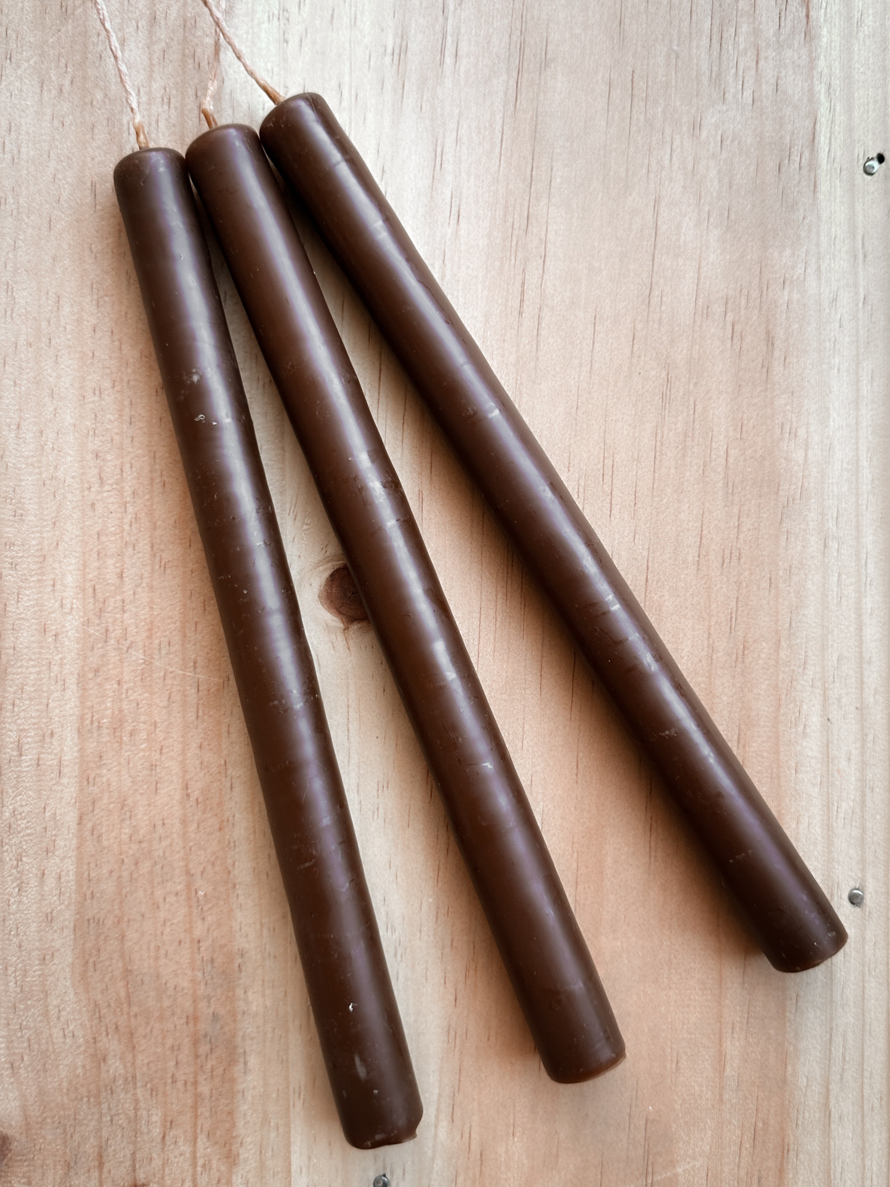 Set of 3 Beeswax Taper Candles