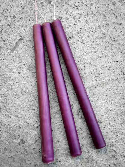 Set of 3 Beeswax Taper Candles