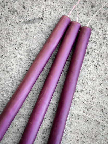 Set of 3 Beeswax Taper Candles