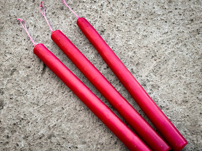 Set of 3 Beeswax Taper Candles