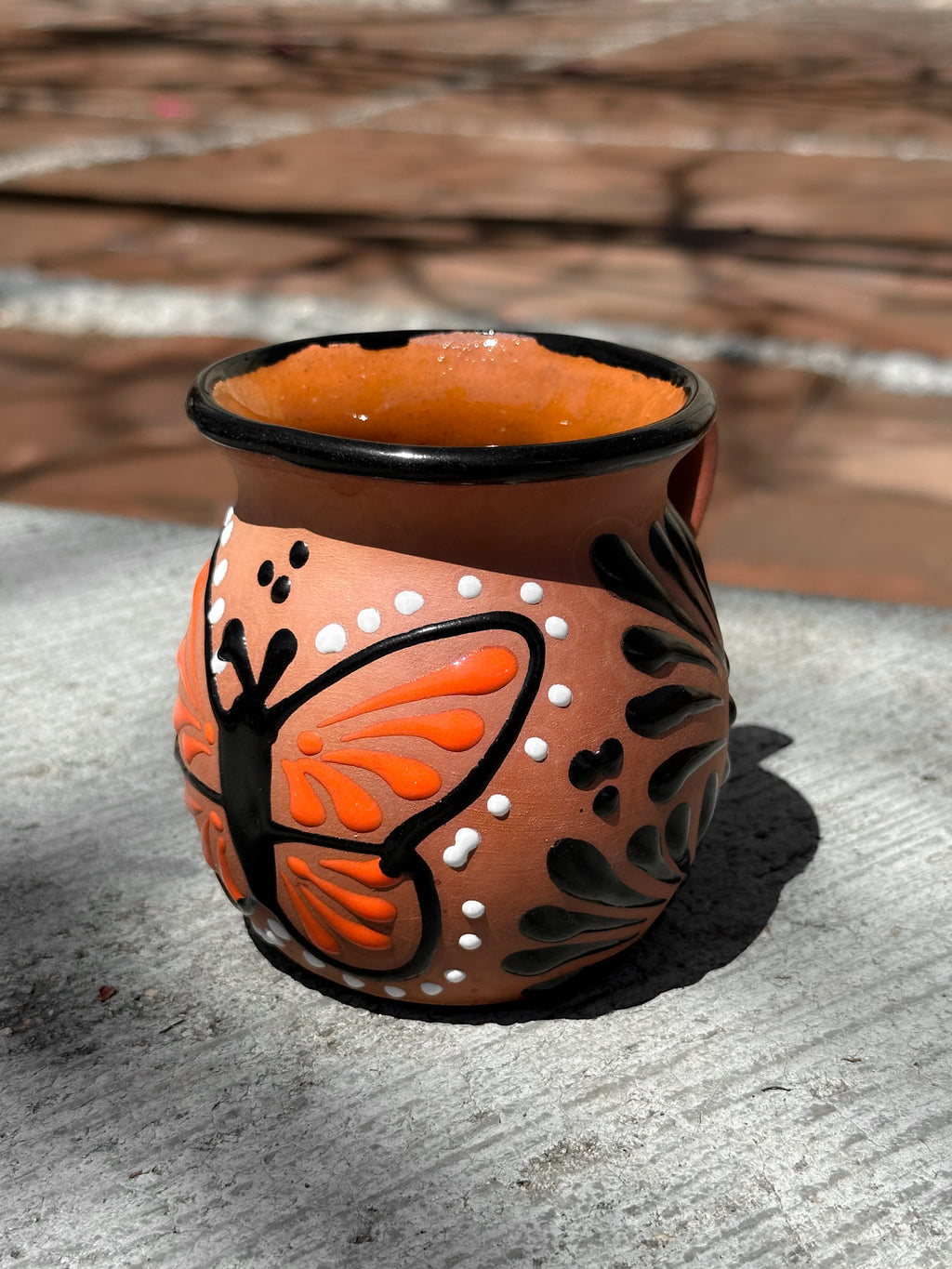 PRE-ORDER Brown Butterfly Monarch Jarrito Mug (SHIPS IN APPROX. 6-12 WEEKS)