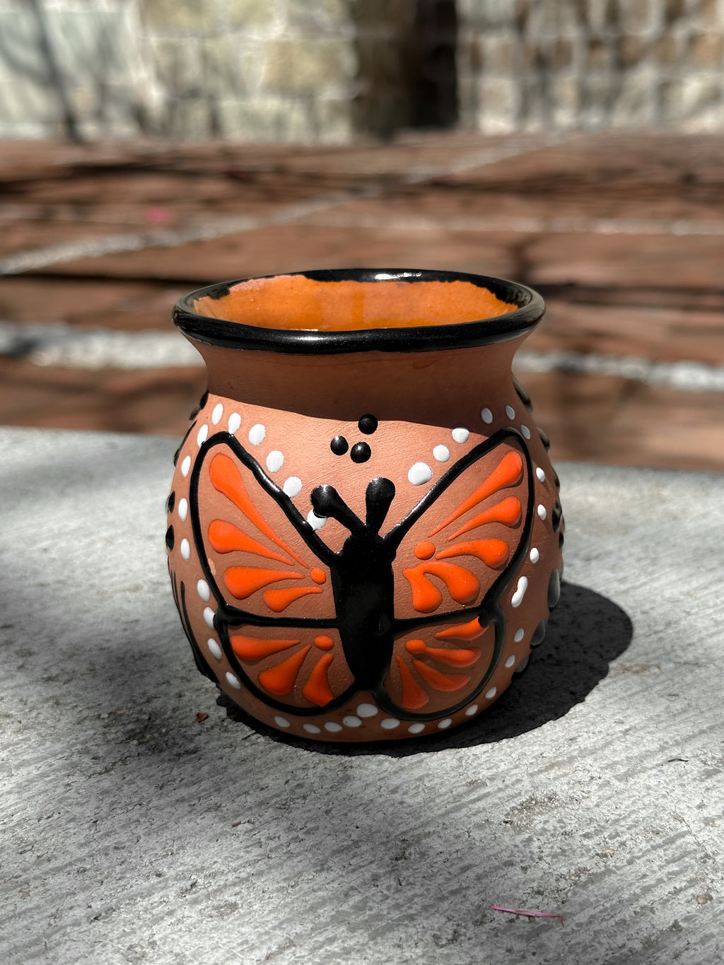 PRE-ORDER Brown Butterfly Monarch Jarrito Mug (SHIPS IN APPROX. 6-12 WEEKS)