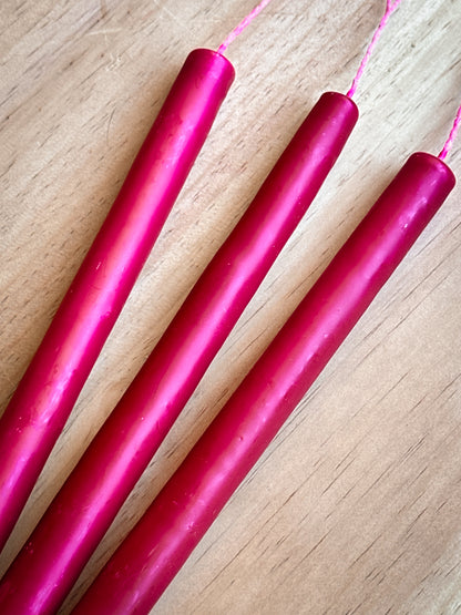 Set of 3 Beeswax Taper Candles