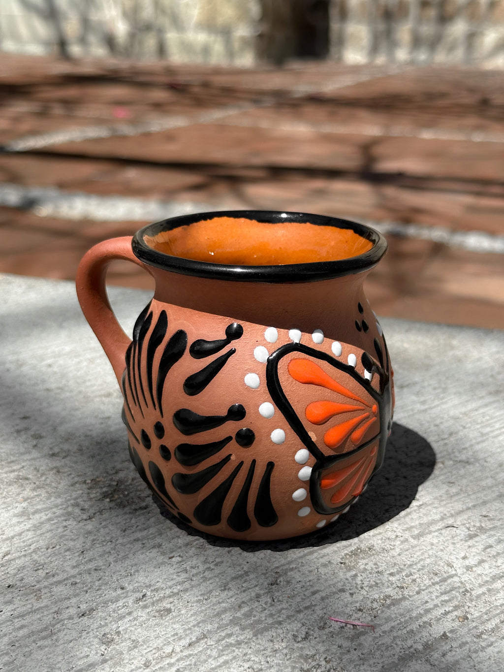 PRE-ORDER Brown Butterfly Monarch Jarrito Mug (SHIPS IN APPROX. 6-12 WEEKS)