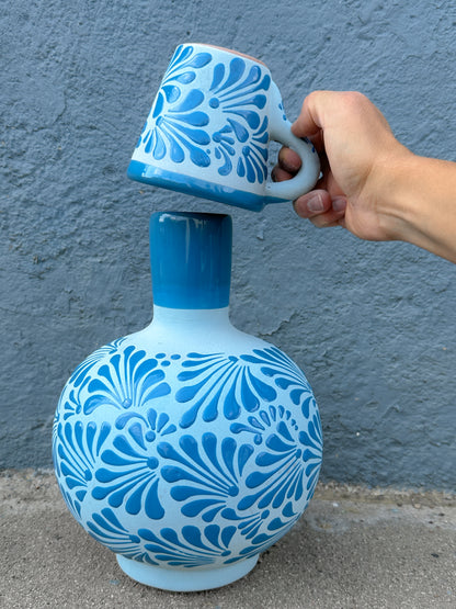 PRE-ORDEN Tarro redondo azul con taza (ENVÍO EN APROX. 14 SEMANAS)