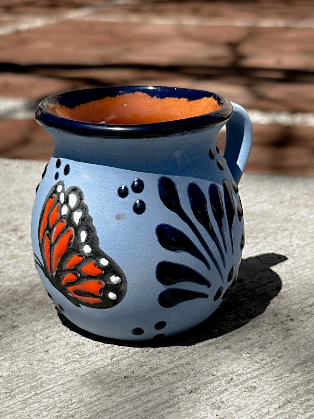 PRE-ORDER Blue Butterfly Monarch Jarrito Mug (SHIPS IN APPROX. 6-12 WEEKS)