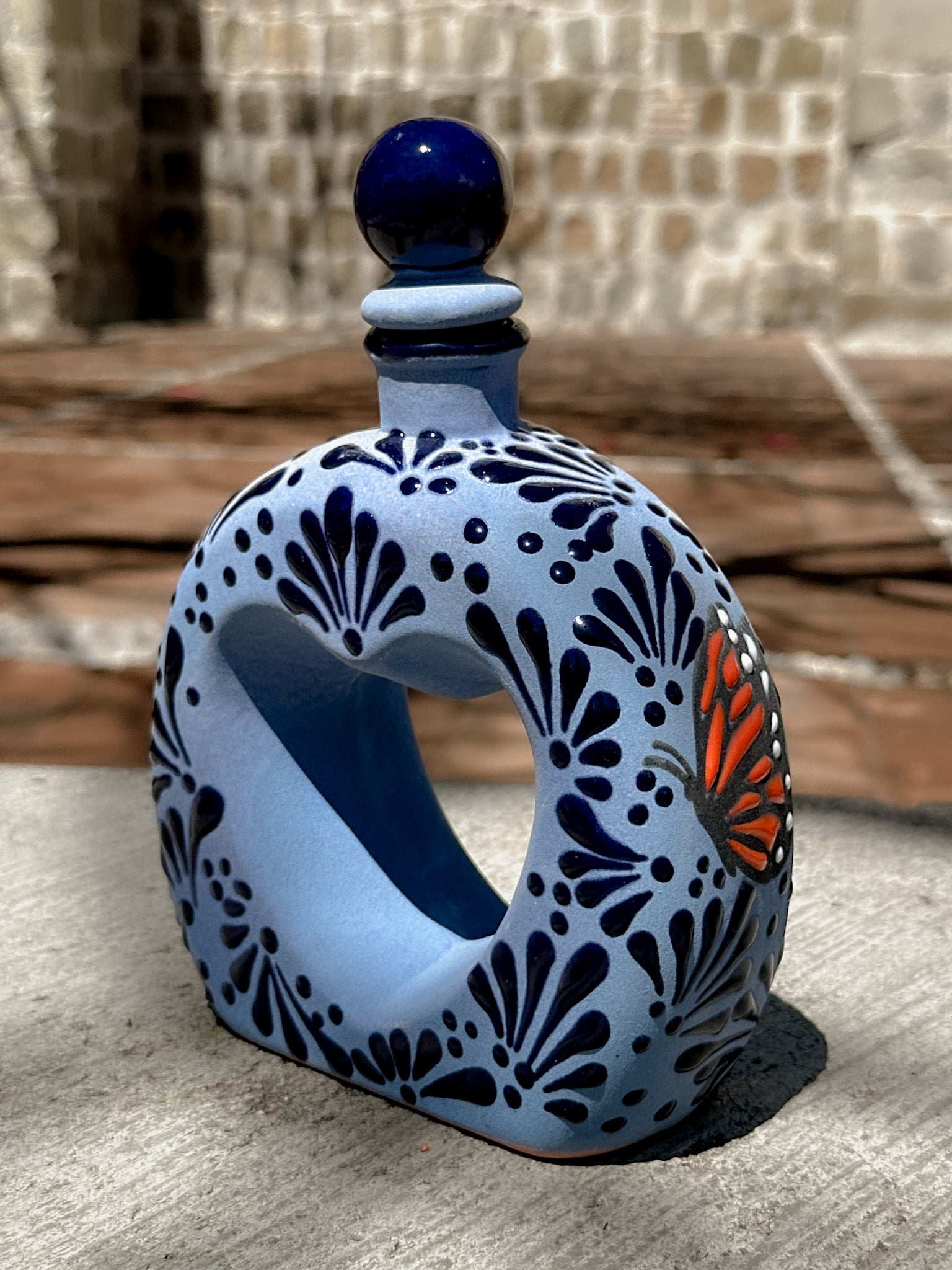 PRE-ORDER Blue Butterfly Monarch Liquor Decanter (SHIPS IN APPROX. 6-12 WEEKS)