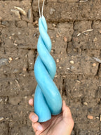 Vela espiral de cera de abejas color lila