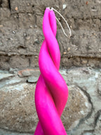 Vela espiral de cera de abejas color lila