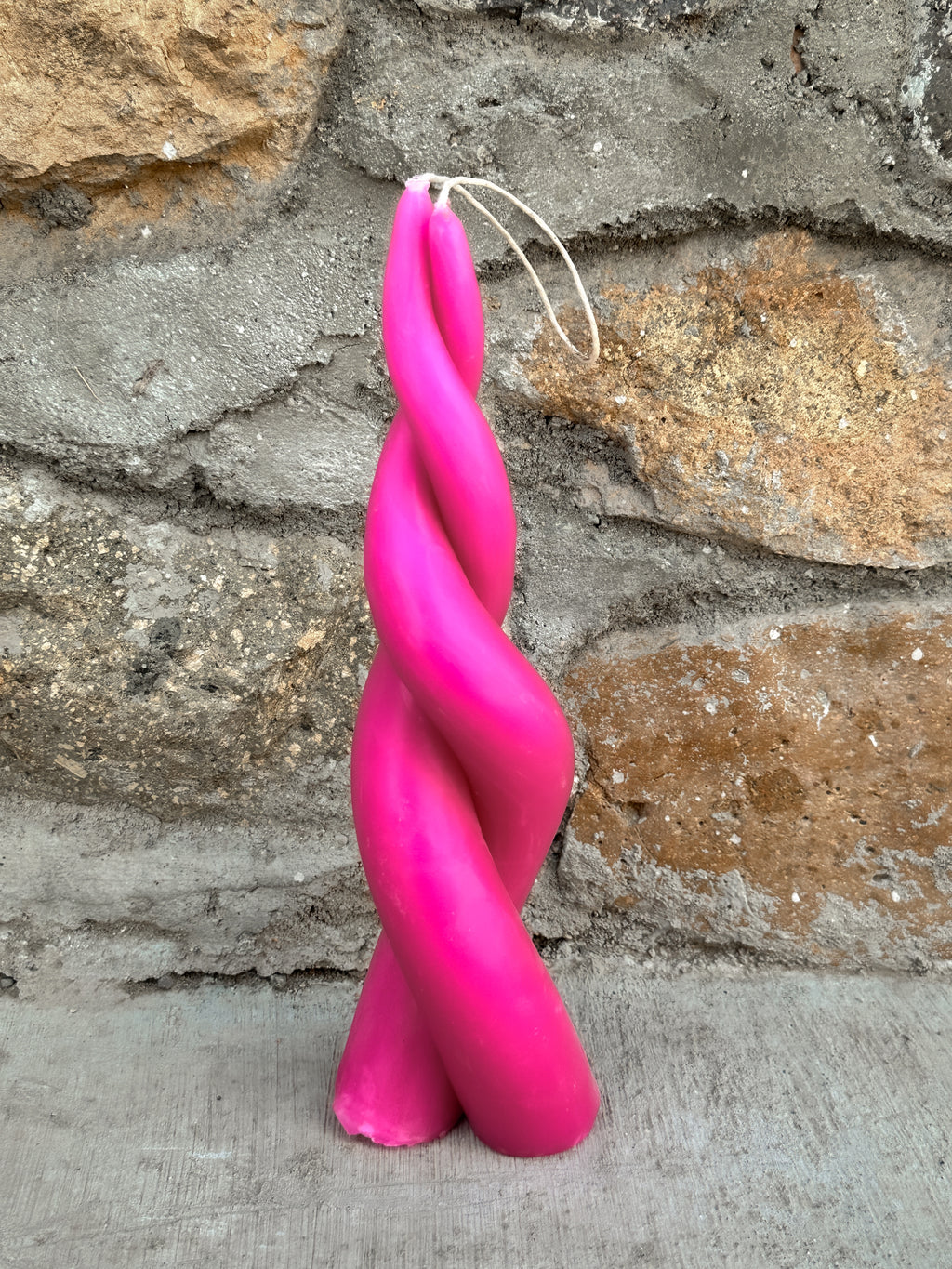 Vela espiral de cera de abejas color lila