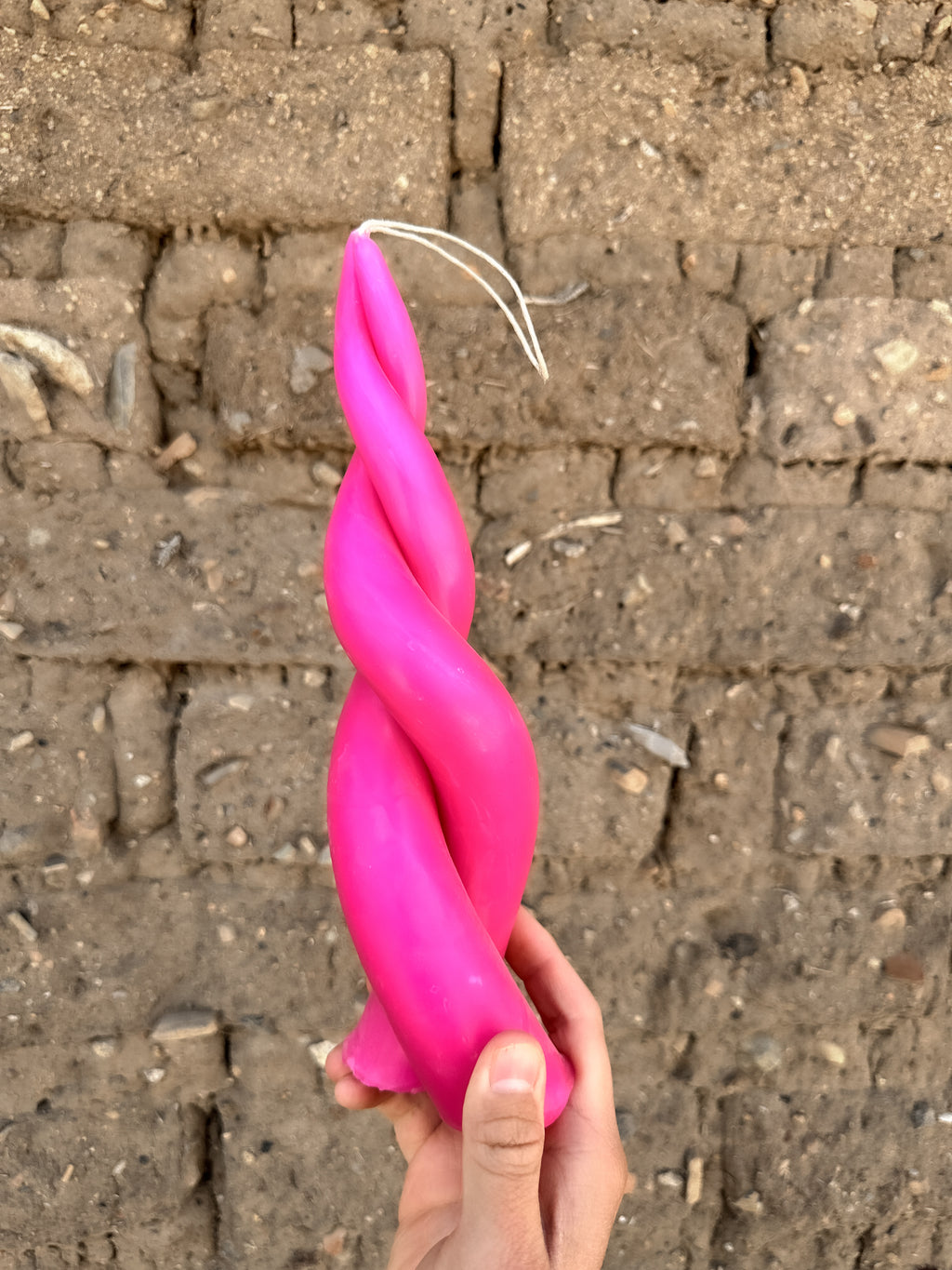 Vela espiral de cera de abejas color lila