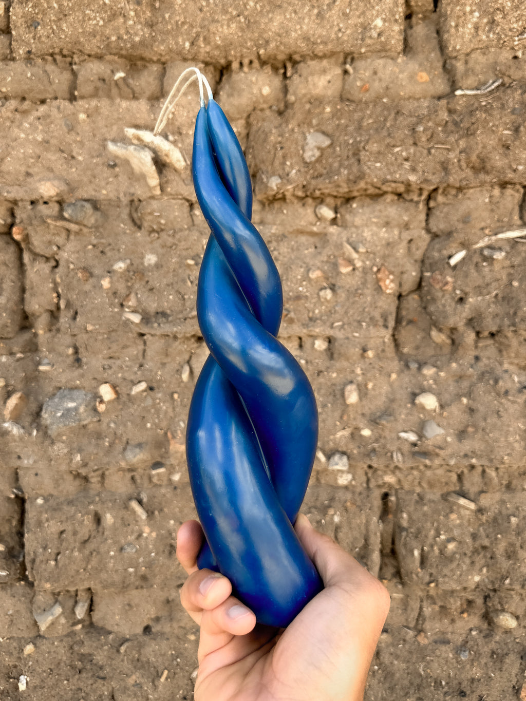 Vela espiral de cera de abejas color lila