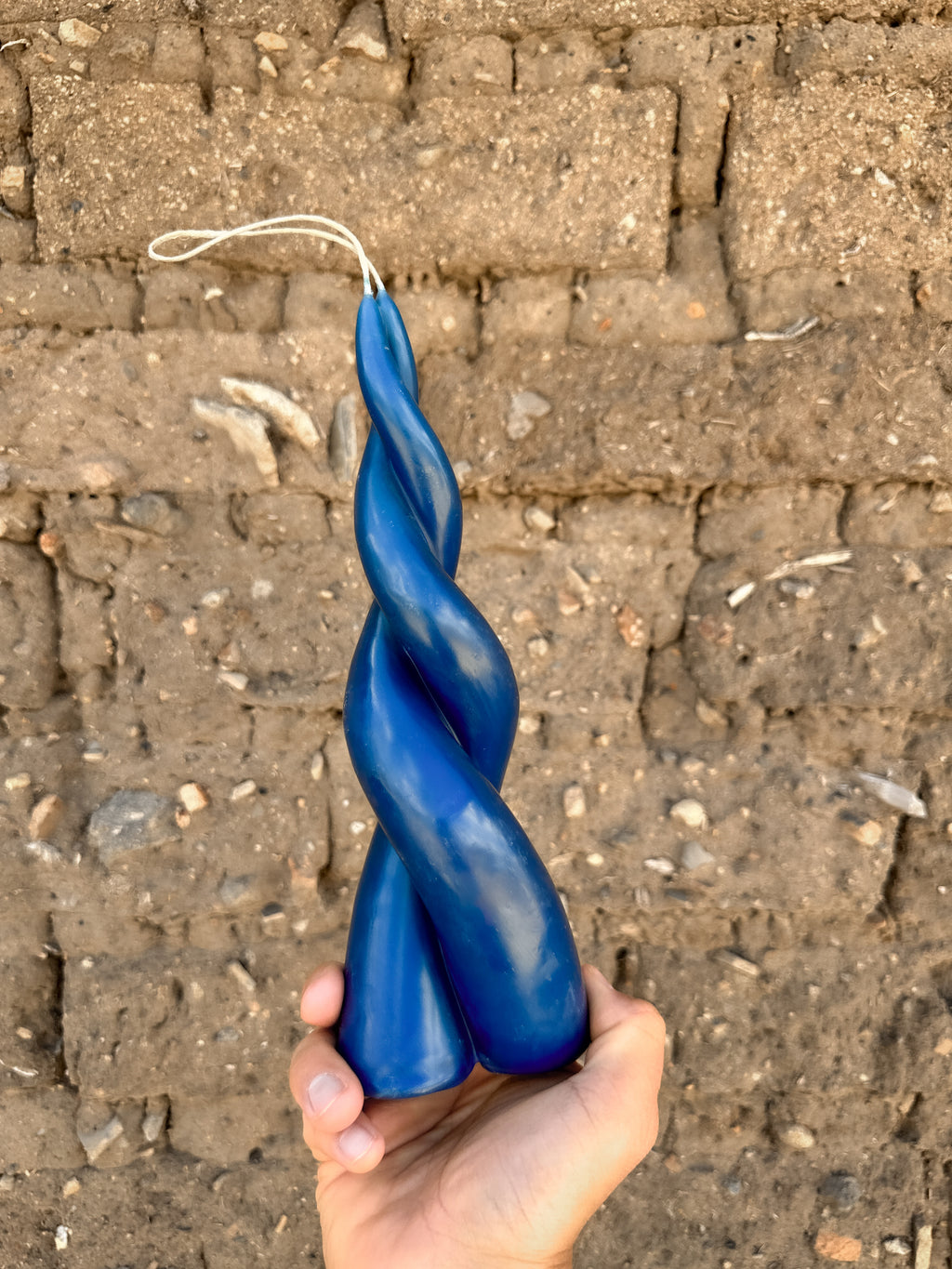 Vela espiral de cera de abejas color lila