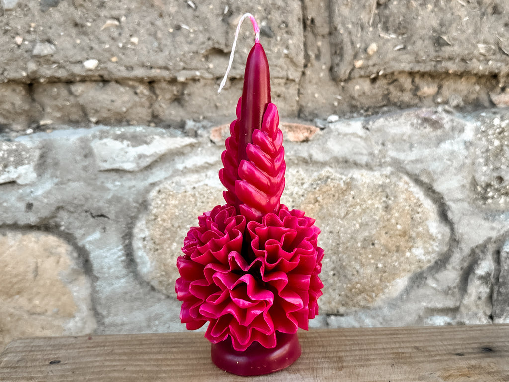 Vela floral de cera de abejas Amorcito