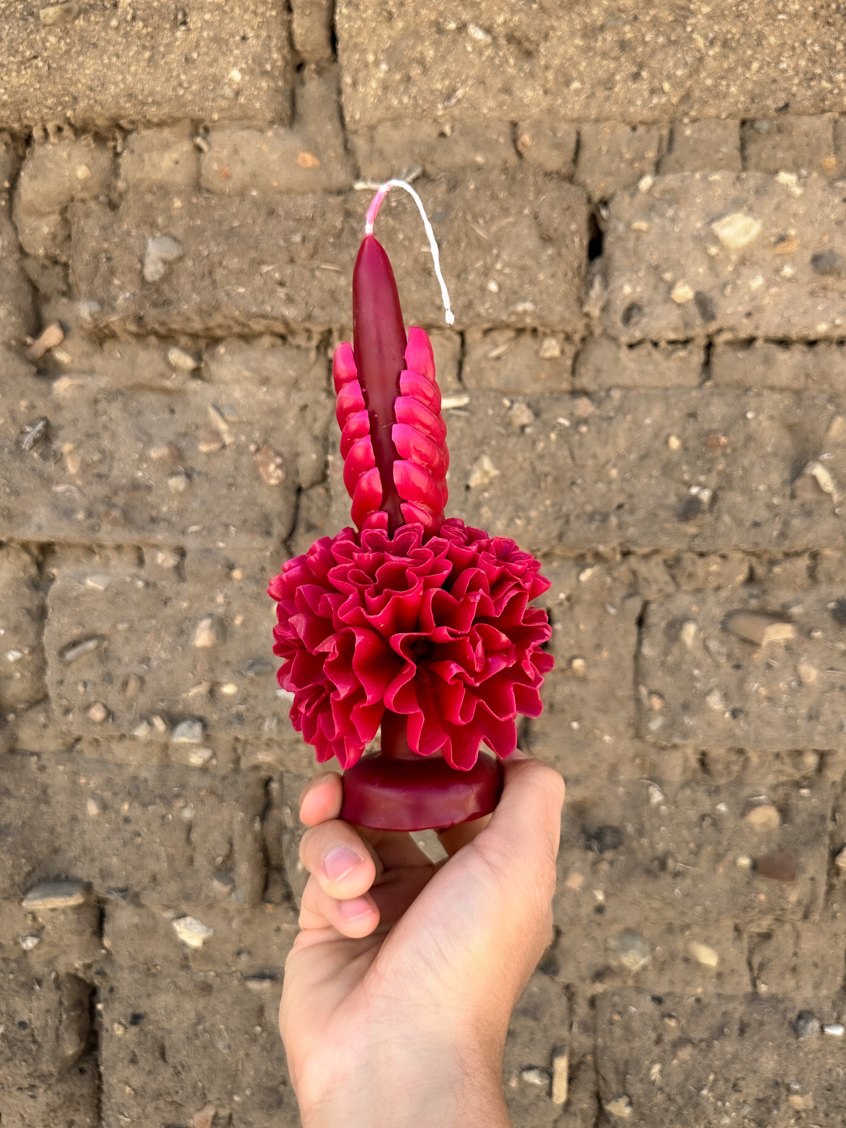 Vela floral de cera de abejas Amorcito