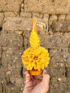 Vela floral de cera de abejas Amorcito