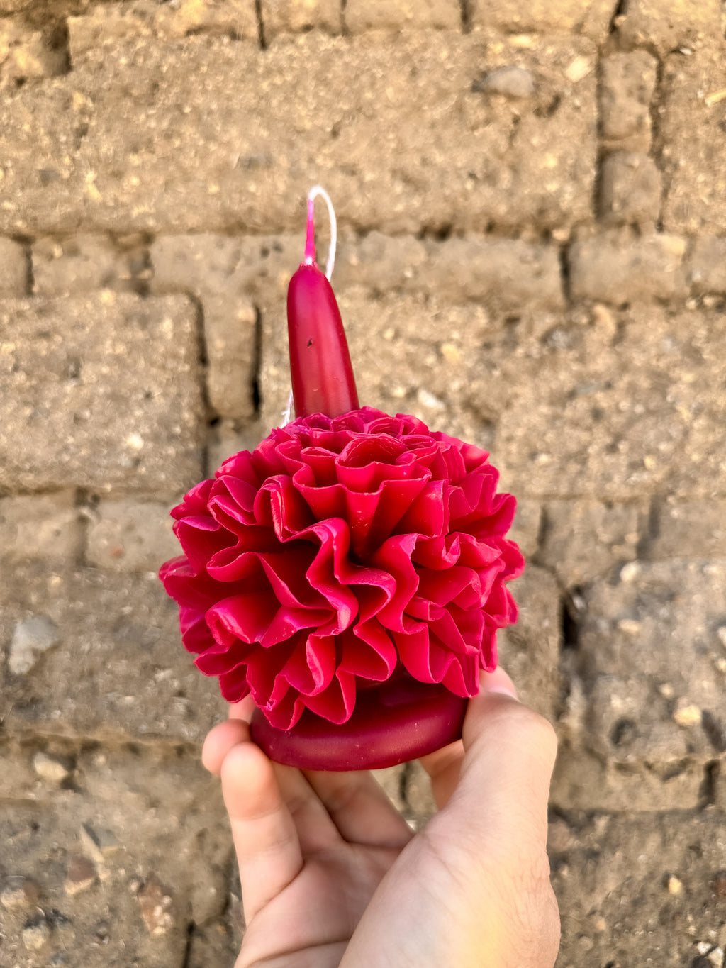 Teotitlan Beeswax Floral Candle