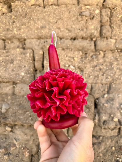 Vela floral de cera de abejas de Teotitlán