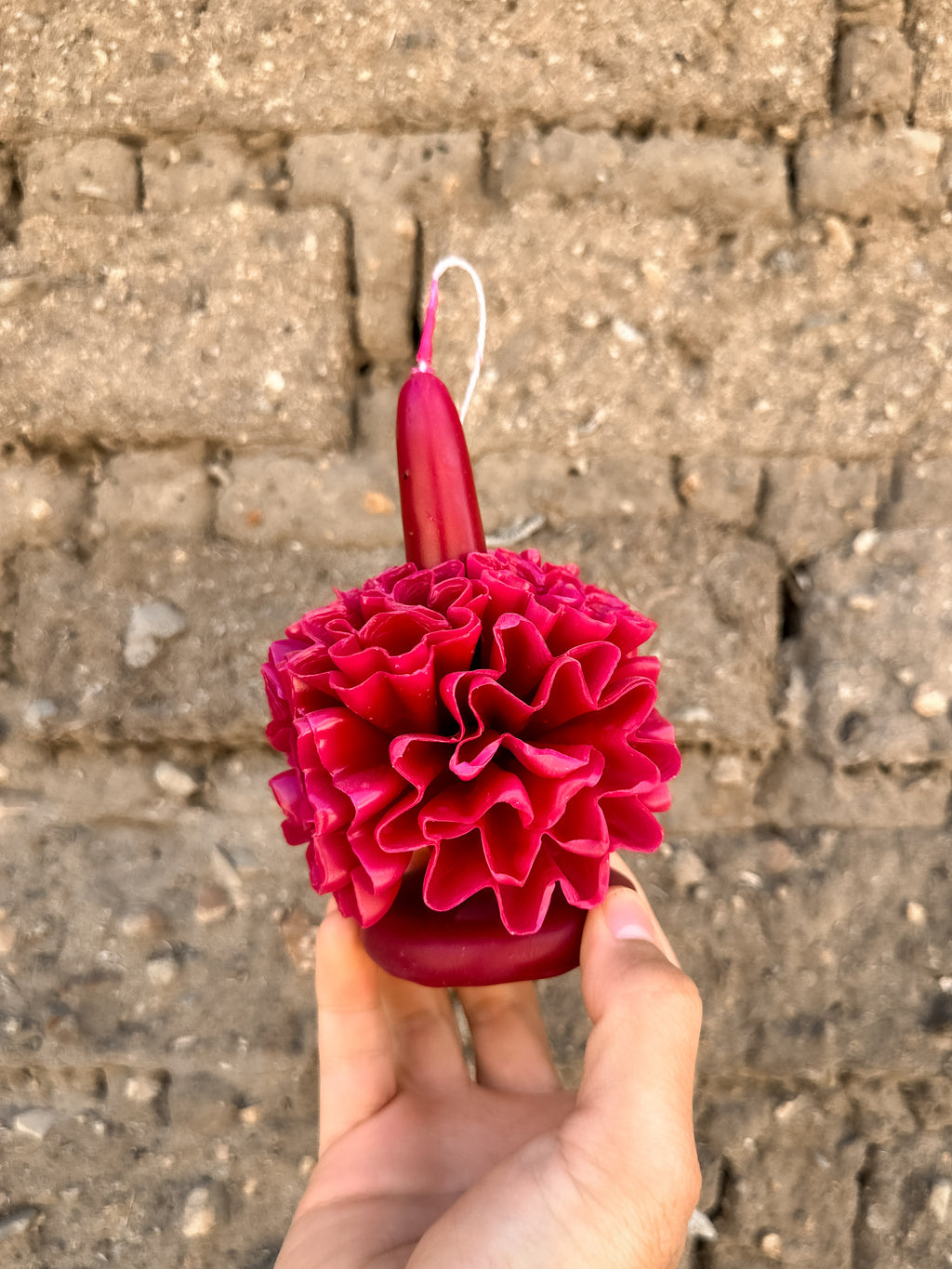 Teotitlan Beeswax Floral Candle