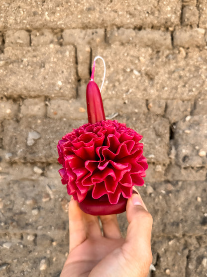 Vela floral de cera de abejas de Teotitlán