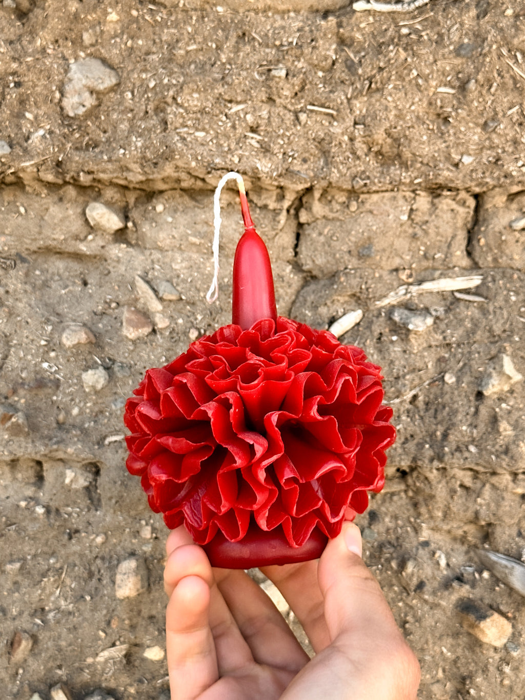 Vela floral de cera de abejas de Teotitlán