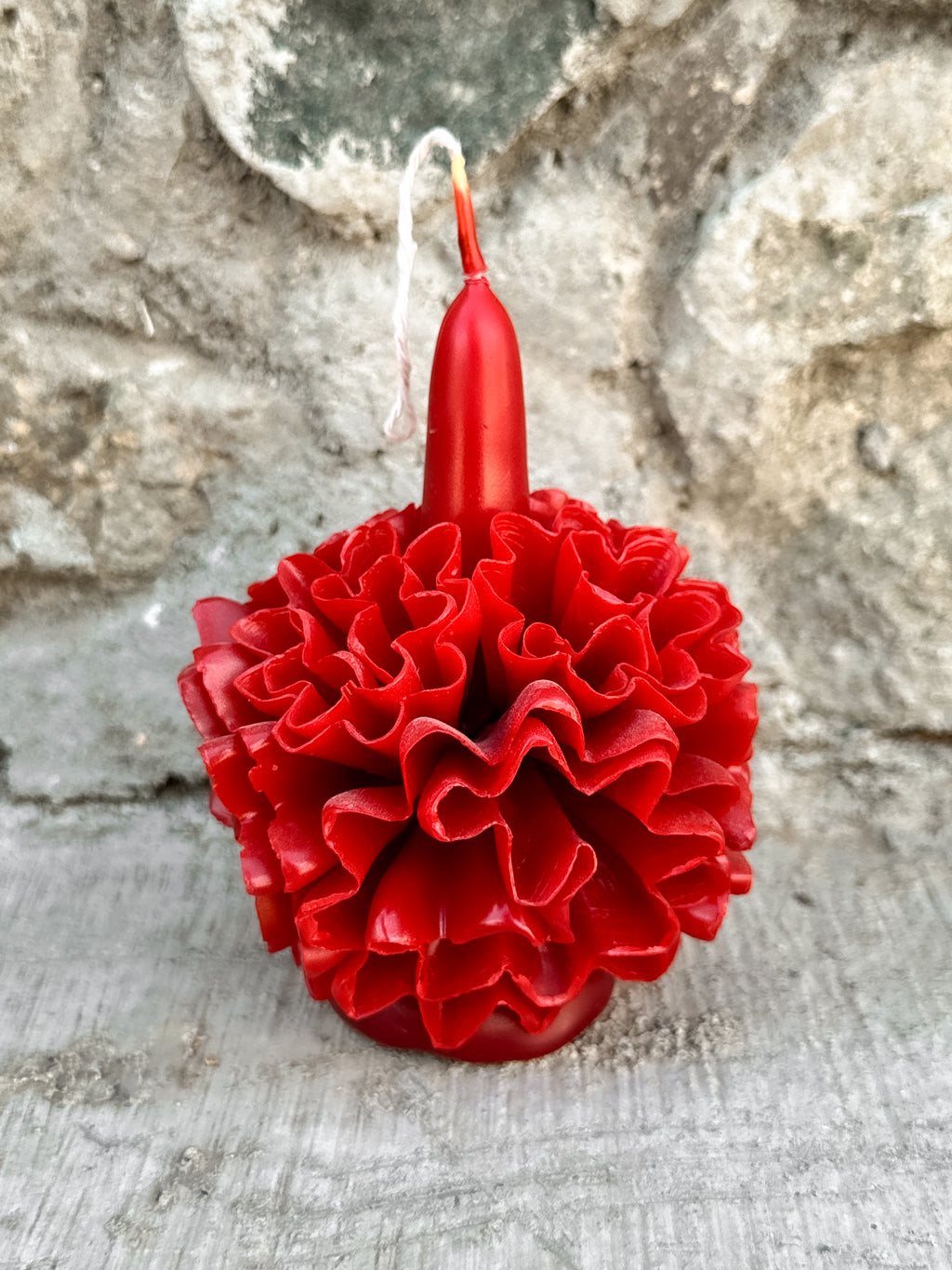 Vela floral de cera de abejas de Teotitlán