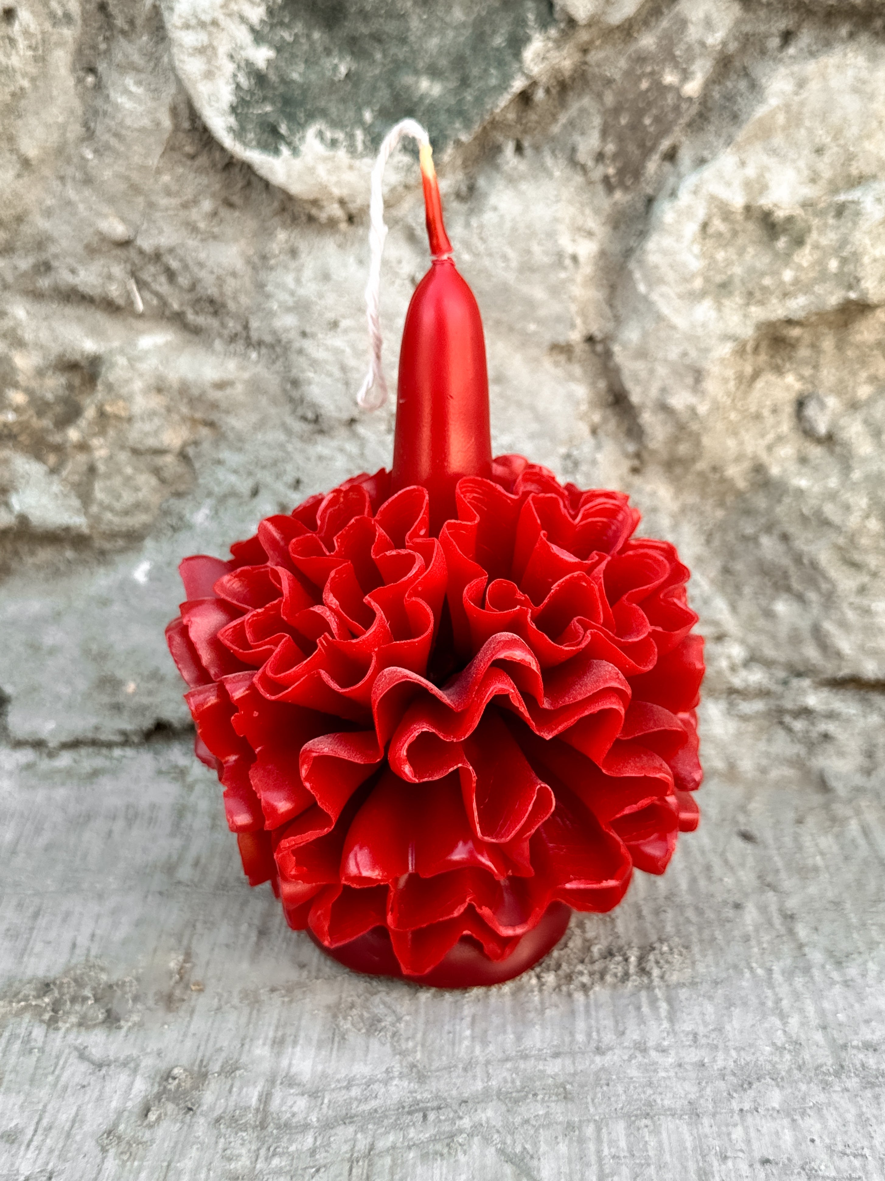 Vela floral de cera de abejas de Teotitlán