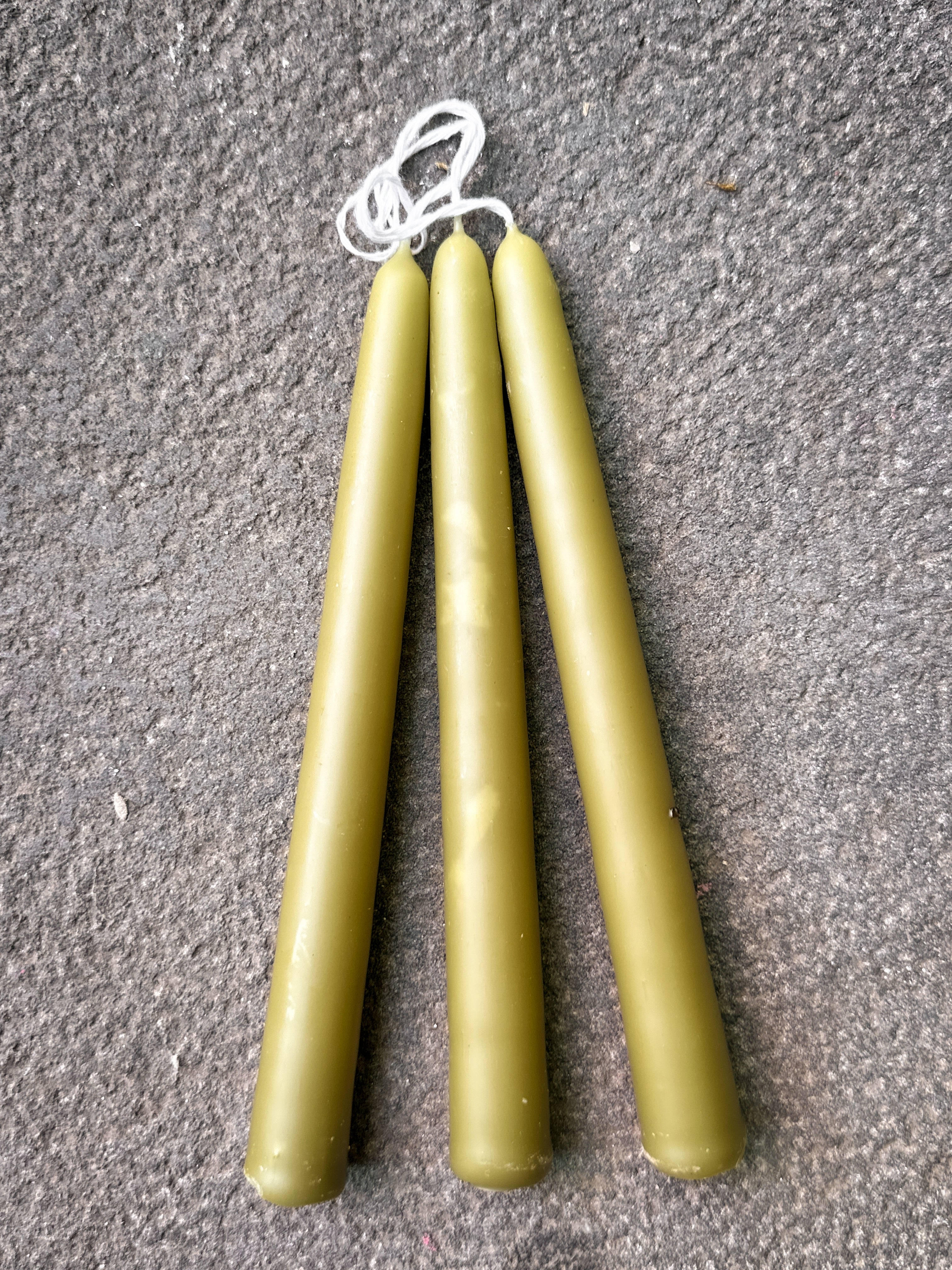 Set of 3 Beeswax Taper Candles