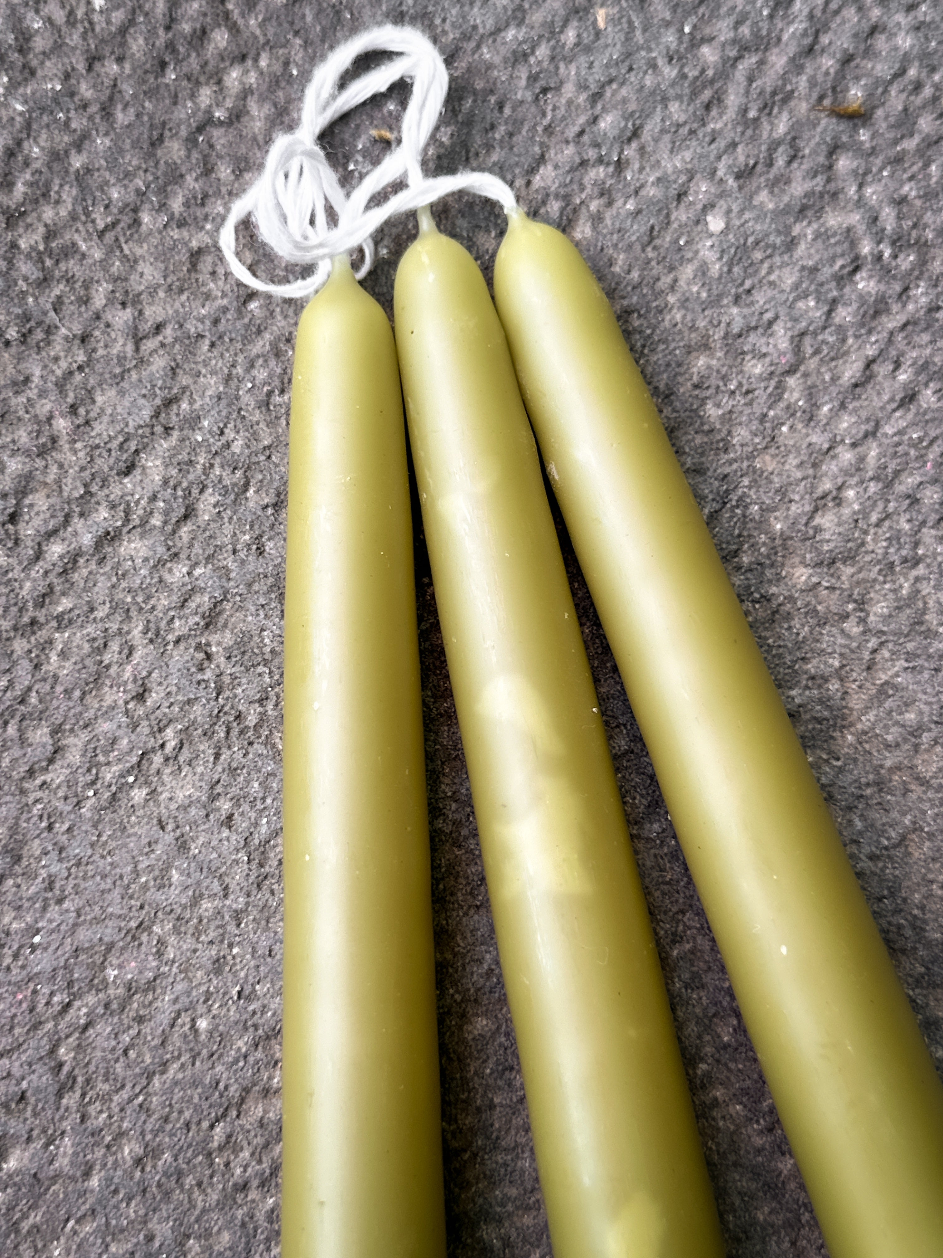 Set of 3 Beeswax Taper Candles